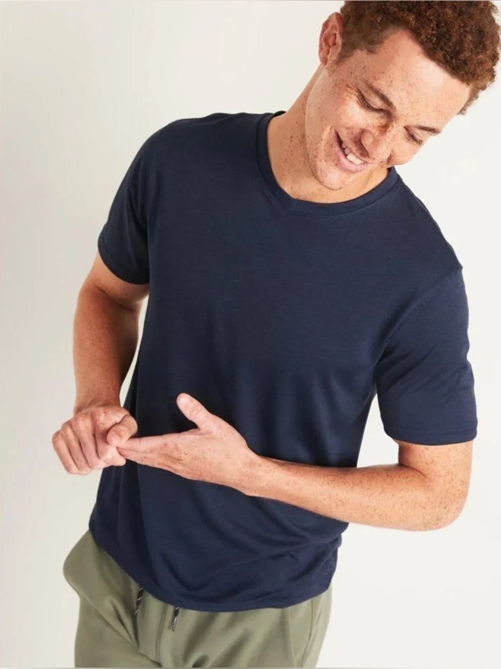 Old Navy Go-Dry Cool Odor-Control Core T-Shirt in Lost at Sea Navy